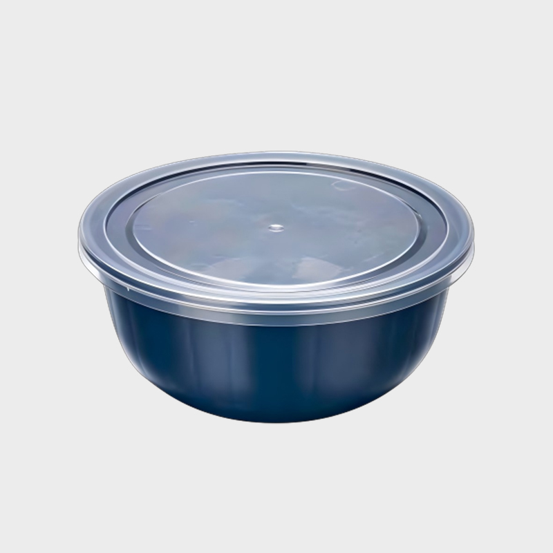 محفظه نگهداری مواد غذایی PFB021 885 میلی لیتری کاسه ای شکل آبی عمیق PP با درب شفاف